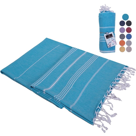 39x71 Turkish Beach Towel, Prewashed, 100% Cotton, Soft, Absorbent, Quick Dry - Picture 1 of 8